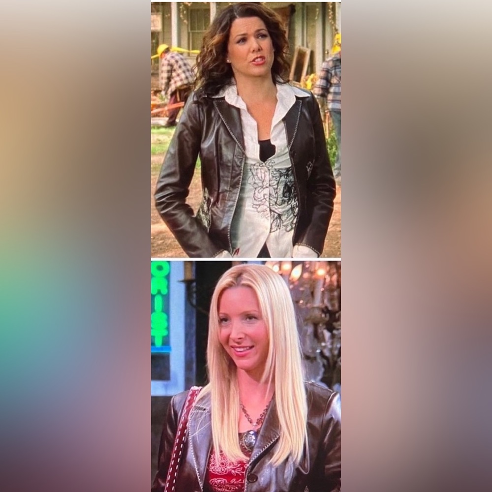 Vintage Leather Embroidered Jacket As Seen On Phoebe Buffay & Lorelai Gilmore